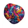 Abstract - Explosie - Neonkleuren Wandcirkel Organisch Forex 3mm klein -3d