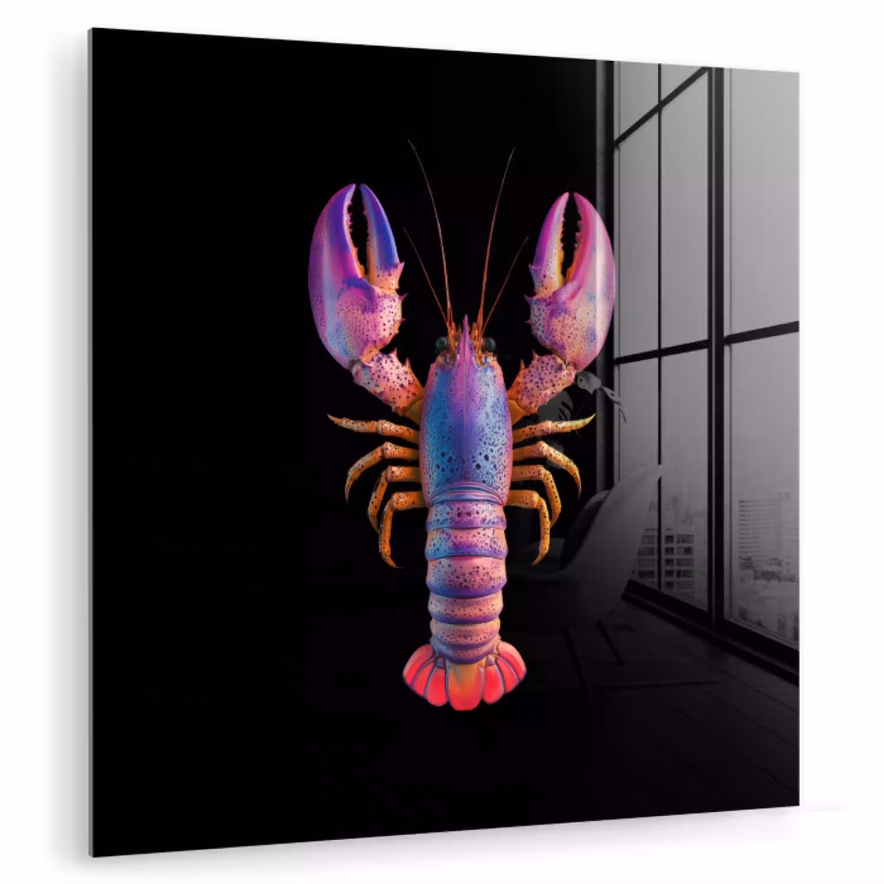 Kreeft - Paars - Roze - Zwart - Stippen - Lila plexiglas 5mm klein -zzzproduct_nieuw