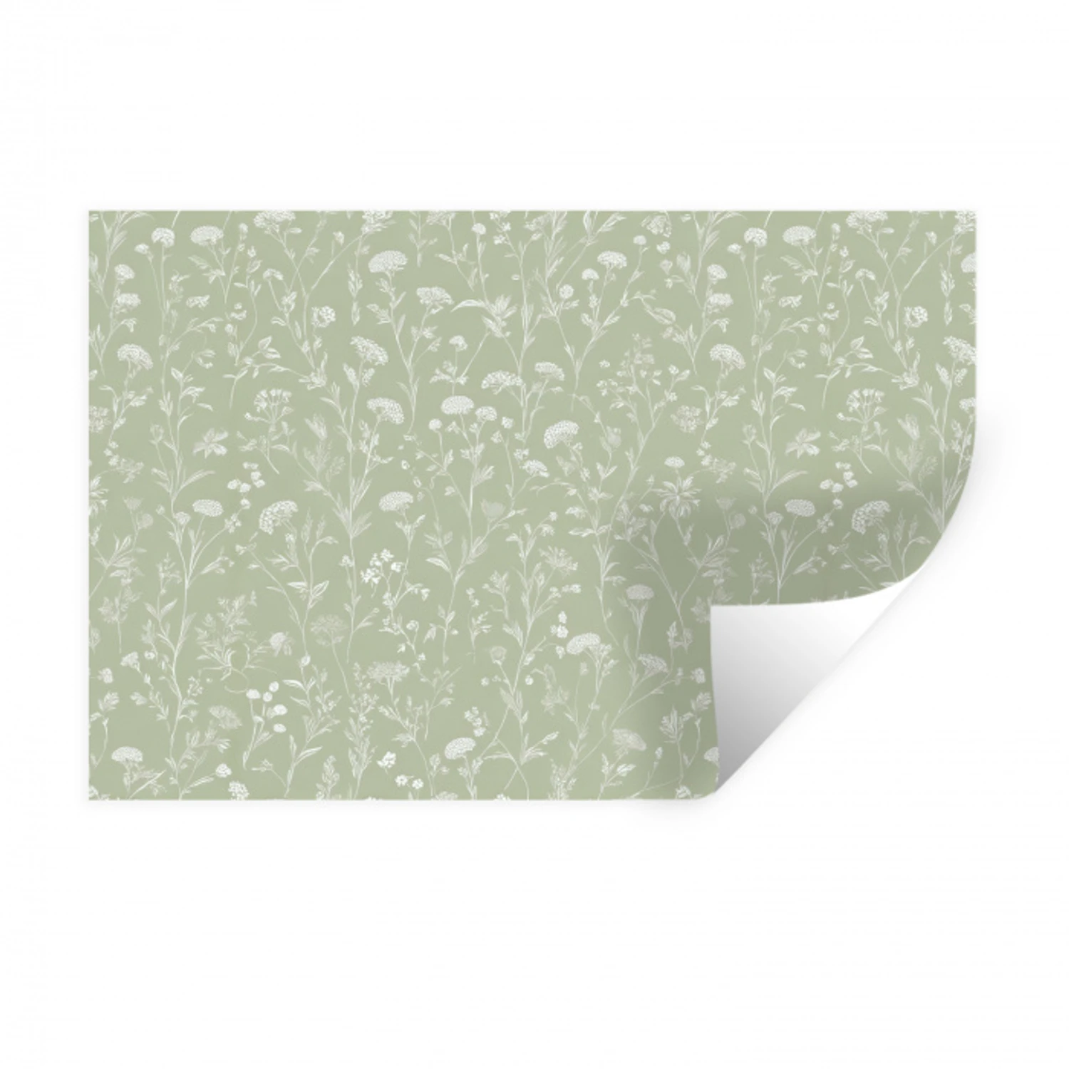 Bloemen - Patroon - Groen Muursticker klein 286 -3d