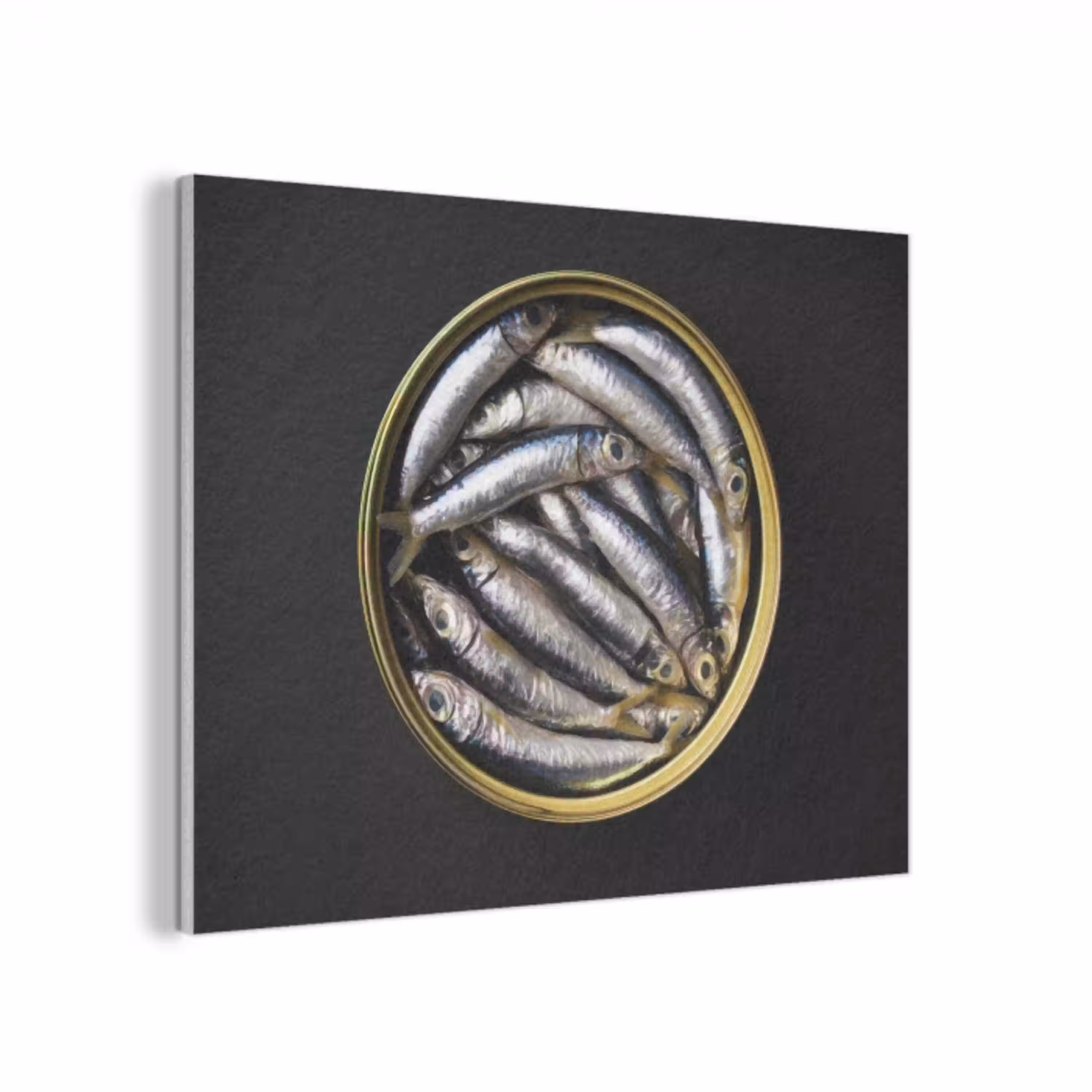 Sardines - Vissen - Rond - Zwart PET vilt klein -3d