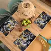 Tijger - Verfspatten - Goud Placemat vinyl groot -zzsfeer5_Kitchenyeah-website