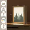 Sparren - Bomen - Groen - Beige Light Box met kabel (Tafellamp) klein -USP_NL