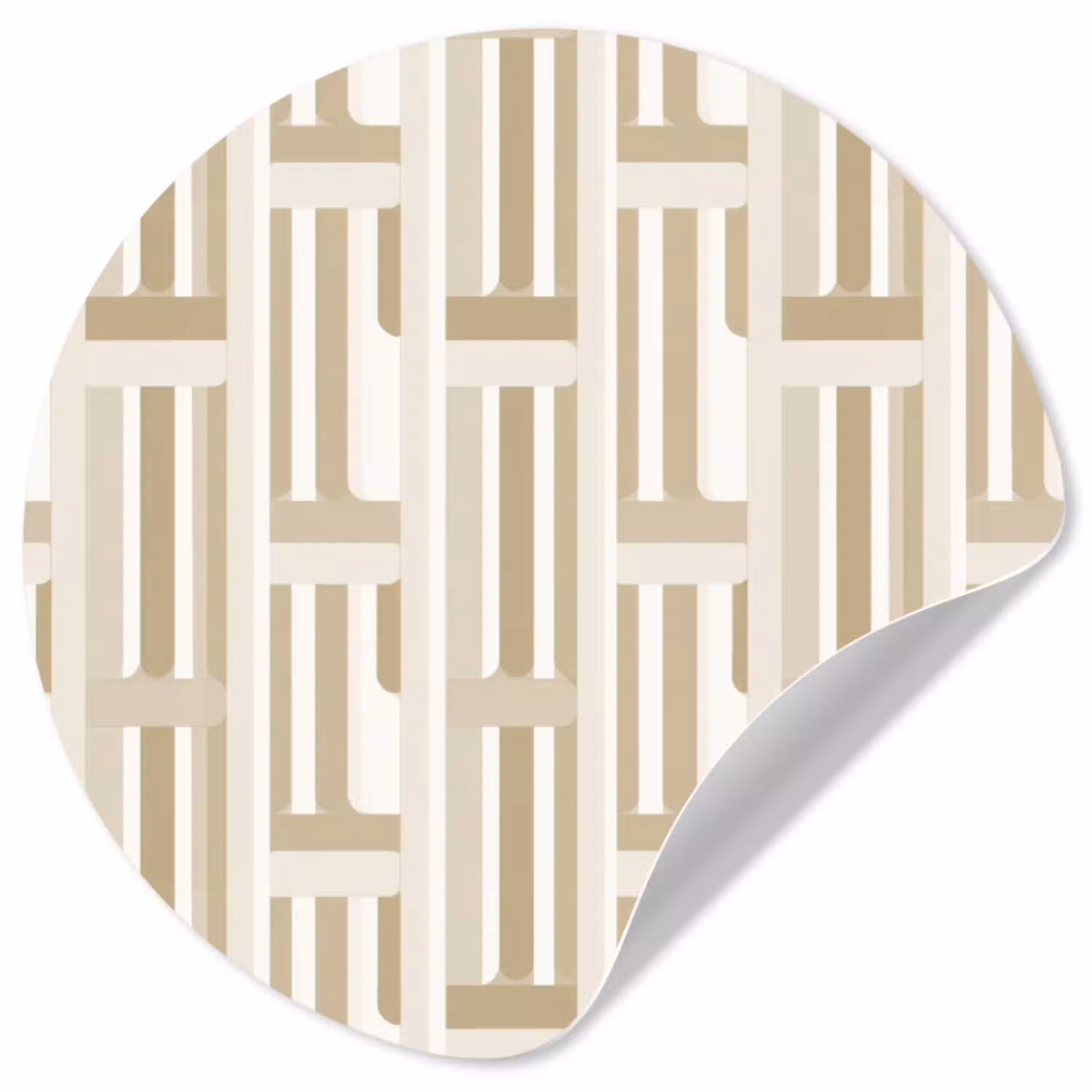 Modern - Geometrisch - Beige Wandcirkel behangsticker klein 186 -3d