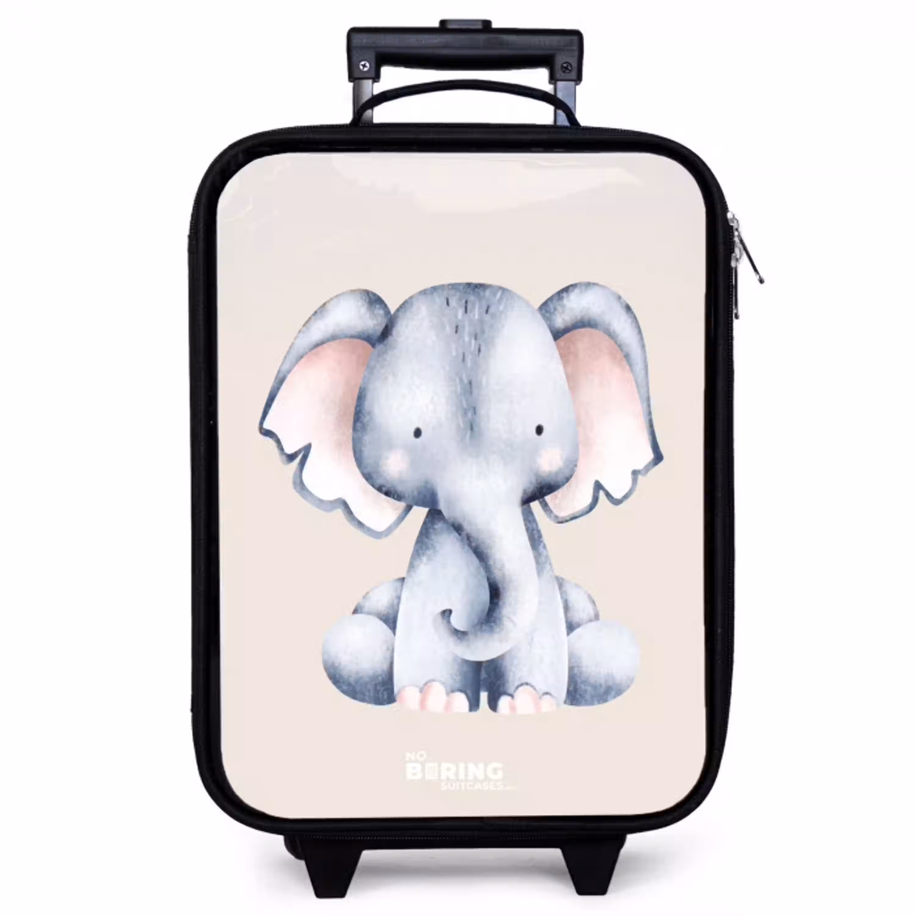 Olifant tekening tegen een beige achtergrond Kinderkoffer - Zwart klein -zzz_website3d