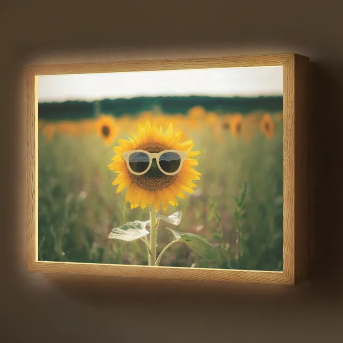 Zonnebloem - Veld - Zonnebril Light Box met batterij (Wandlamp) middel -z3d_website