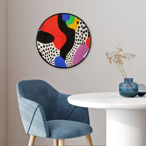Abstract - Vormen - Kleuren - Stippen Fotolijst rond zonder passe partout klein -sfeer2