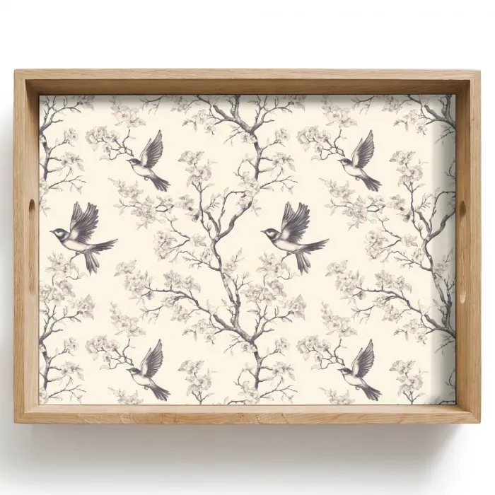 Takken - Vogels - Beige Dienblad Rechthoek middel 911 -z3d_shopping