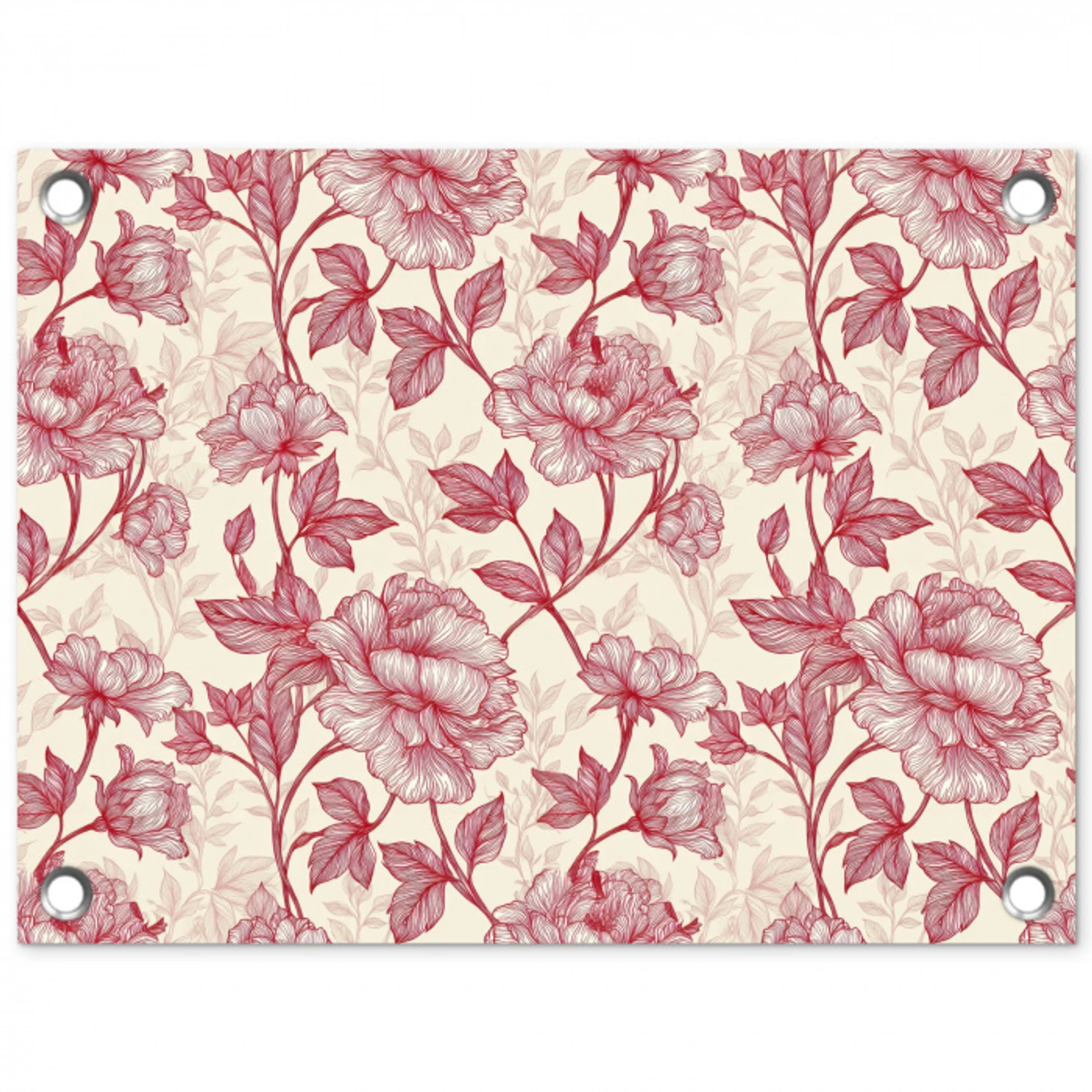 Pioenrozen - Modern -  Rood tuinposter los doek klein 239 -3d