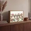 Uilen - Tak - Hulstblaadjes - Kerstmuts Light Box met batterij (Wandlamp) middel -sfeer2