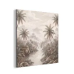 Jungle - Watervallen - Tropisch - Illustratie aluminium wit klein -3d