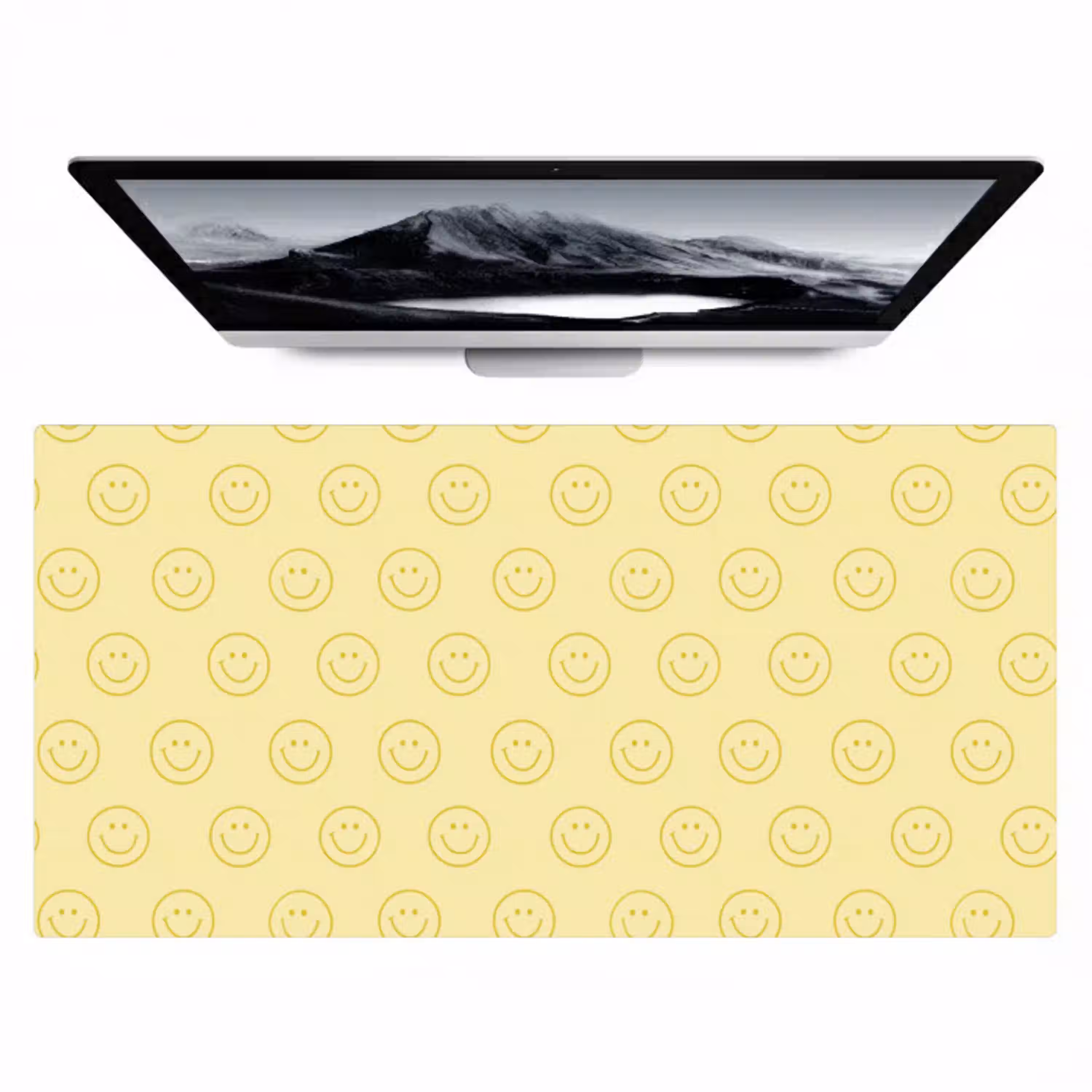 Smileys - Patroon - Retro - Zachtgeel Muismat XXL klein 681 -zzz3d