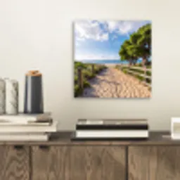Strand - Zandpad - Oceaan - Natuur aluminium wit klein -sfeer1