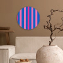 Modern - Optisch - Roze Wandcirkel kunststof plaat 5mm dik klein 188 -sfeer1