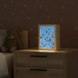 Zwaluwen - Vliegen - Blauw Light Box met kabel (Kinderlampje) klein -sfeer1_kind