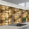 Geometrisch - Tegels - Goud keuken achterwand 2 middel 871 -3d_schuin