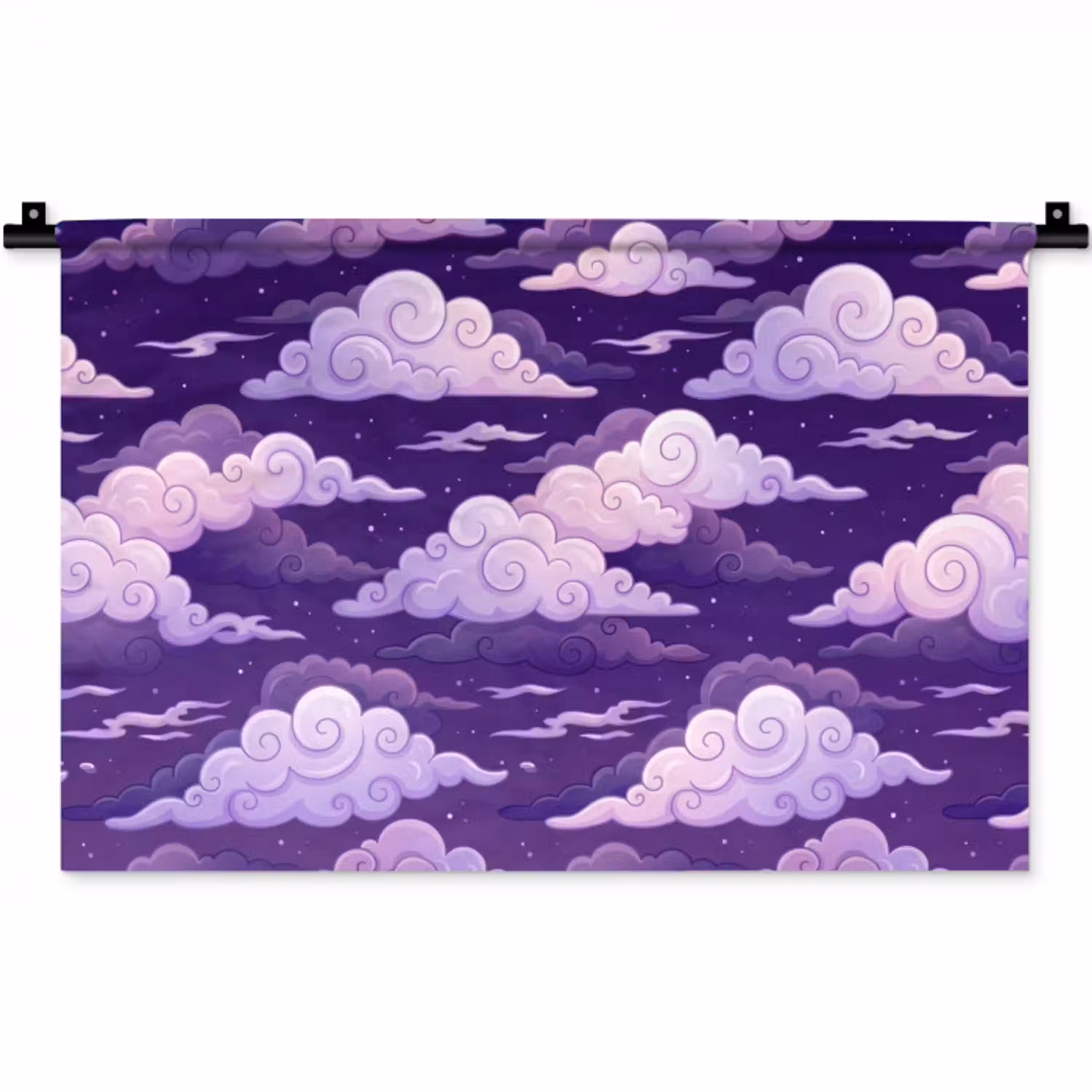Wolken - Nacht - Natuur - Abstract - Paars Wandkleed katoen klein -zz3d