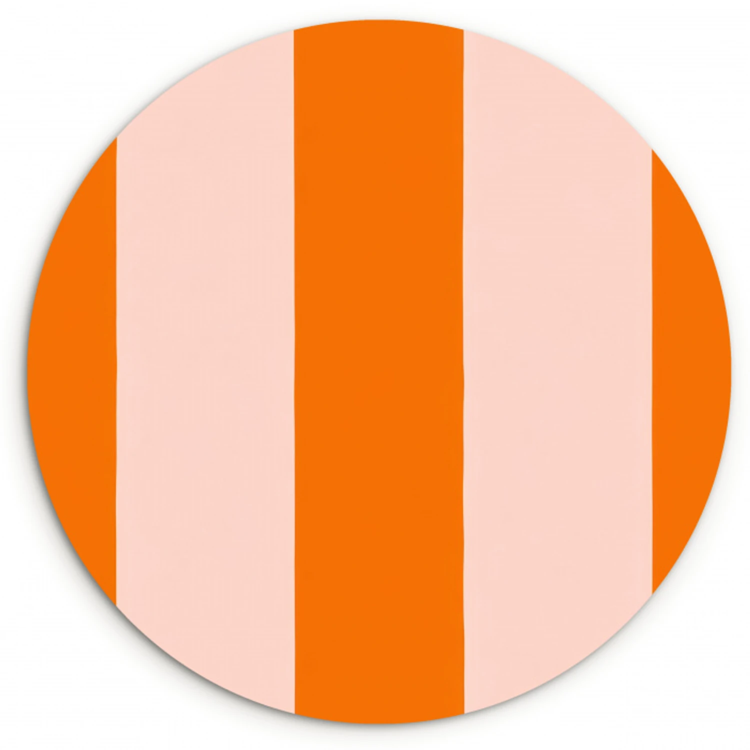 Strepen - Modern - Oranje Wandcirkel kunststof plaat 5mm dik klein 188 -3d
