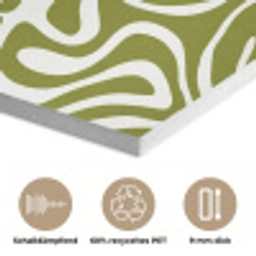 Lijnpatroon - Groen - Organisch PET vilt klein 837 -closeup_DE