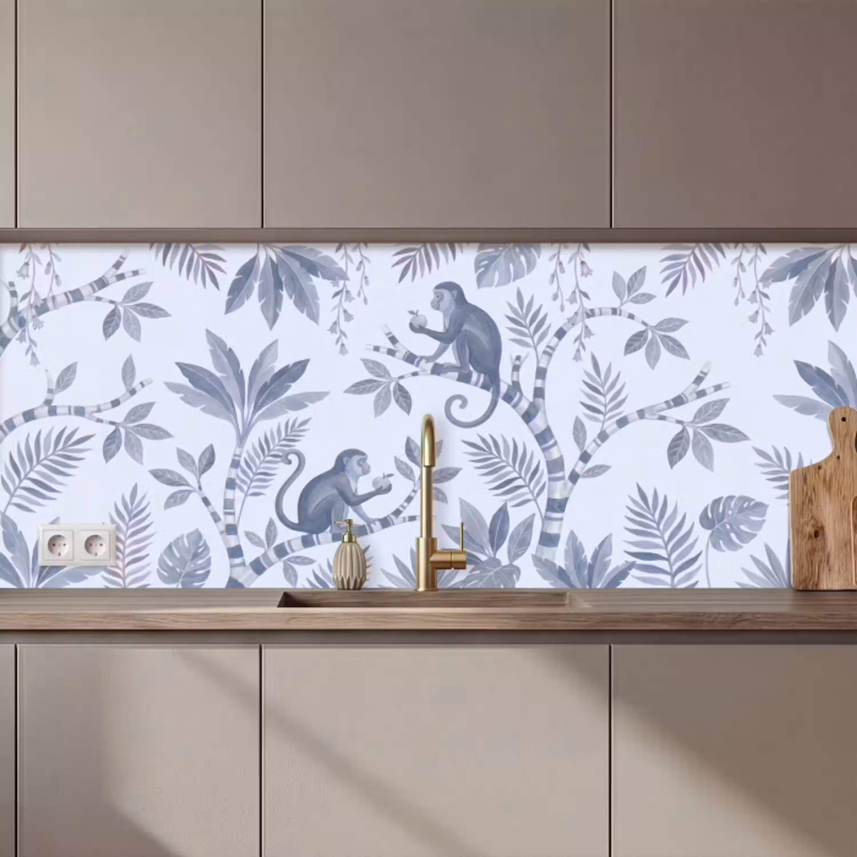 Aap - Boom - Bladeren - Jungle - Illustratie keuken achterwand 2 middel zz_3dshopping