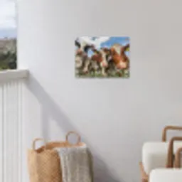 Bruin-witte koeien in de wei tuinposter los doek klein -sfeer8