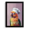 Papegaai - Koksmuts - Nieuwsgierig - Vogel fotolijst zwart zonder passe partout klein -3d