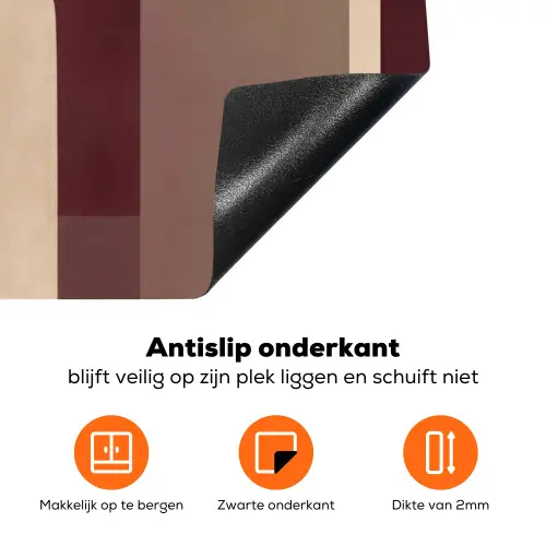 Vlakken - Abstract - Bordeaux - Lijnen Inductie beschermer vinyl 3mm klein -zzzzzzz-td-onderkant