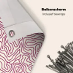 Kronkelende lijn - Magenta - Crème Balkonbeschermer Duitsland klein 596 -closeup_NL