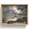 Vuurtoren - Golven - Storm Dienblad Rechthoek middel -z3d_shopping
