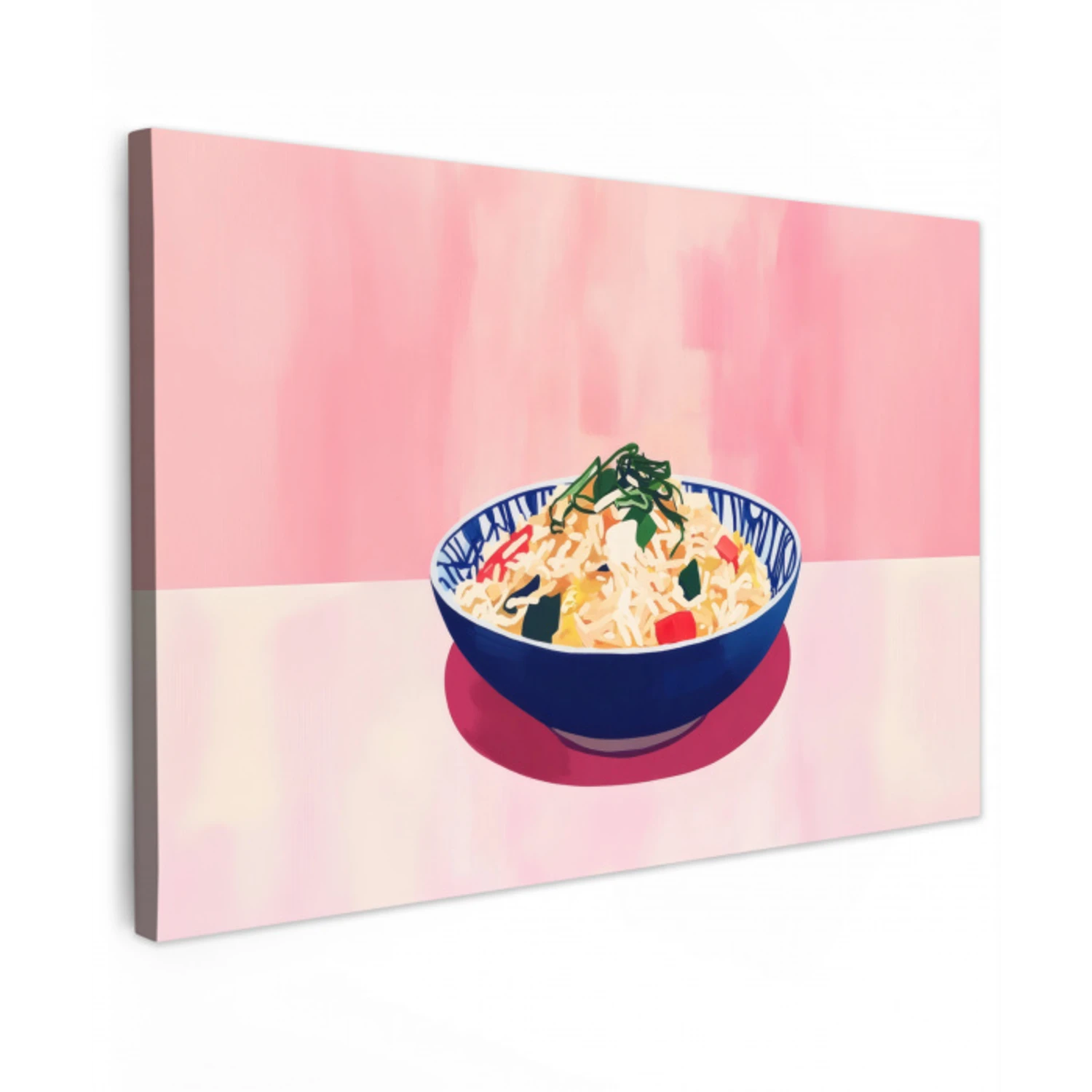 Rijst - Illustratie - Kom - Groente Tuinposter op houten frame 2 cm dik klein -3d