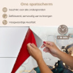 Marmer print - Goud - Blauw keuken achterwand spatscherm klein -spatscherm_NL