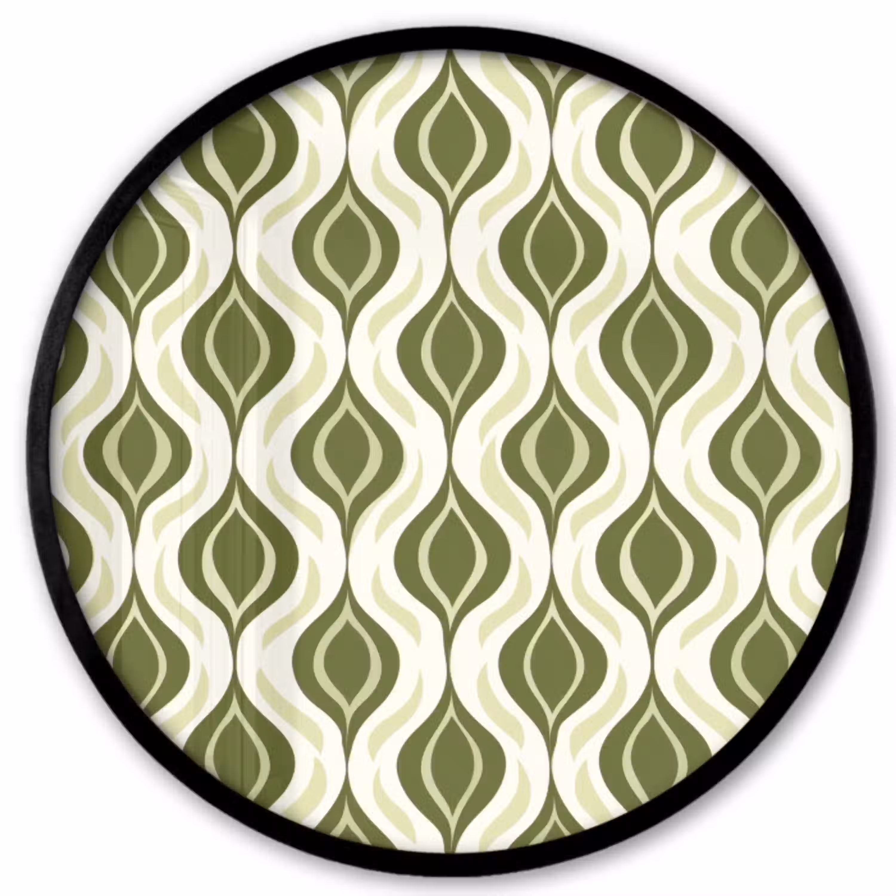 Patroon - Retro - Groen Fotolijst rond zonder passe partout klein 856 -3d