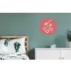 Lijnillustratie - Kersen - Tak - Wit Wandcirkel aluminium klein -slaapkamer