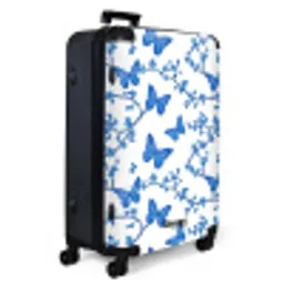 Vlinder - Bloemen - Blauw NBS - Large koffer - Volwassenen Unisex groot -product1