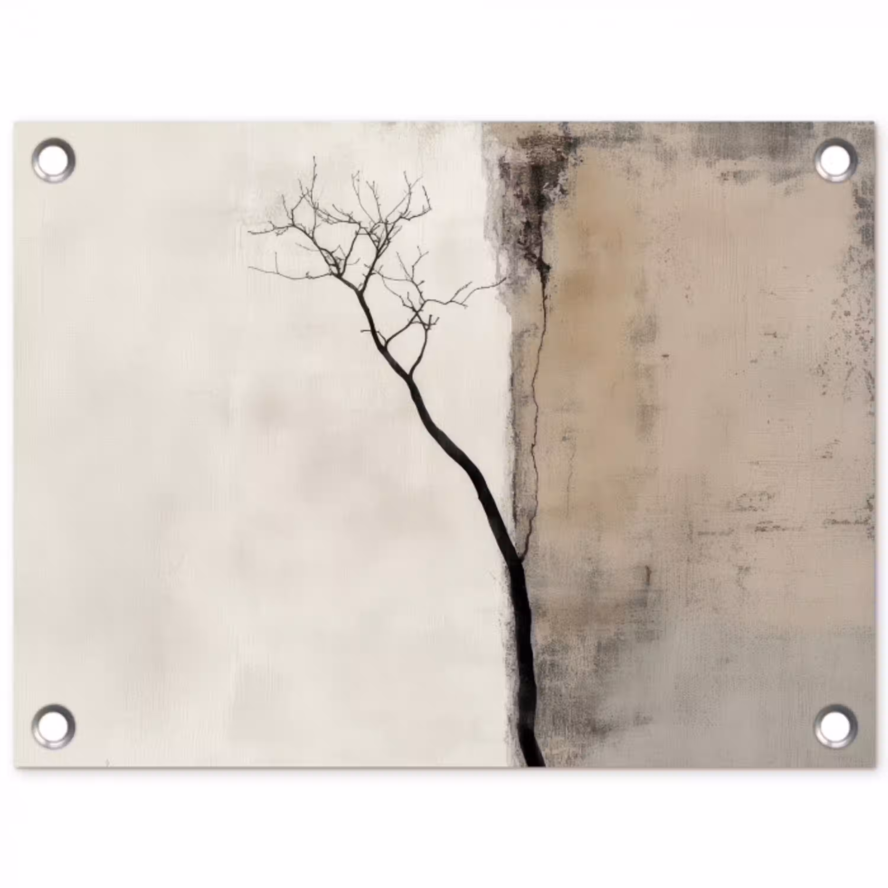 Wabi sabi - Plant - Beige tuinposter los doek klein -3d