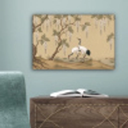 Kraanvogels - Water - Beige canvas 2cm klein -sfeer4