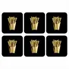 Friet - Goud - Chrome - Eten onderzetter kurk middel -3d