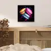 Macarons - Dessert - Graffiti - Kleurrijk - Roze - Blauw - Geel aluminium wit klein -sfeer3