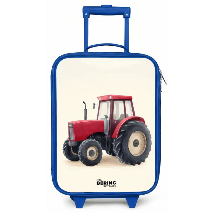 Tractor - Getekend - Rood Kinderkoffer - Blauw klein -zz3dotto