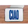 Ciao - Blauw - Stippen laptophoes neopreen klein -tafel