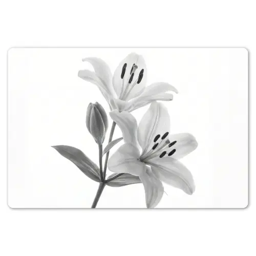 Lelies - Elegant - Zwart - Wit Placemat vinyl groot -zzsfeer1_Kitchenyeah-website