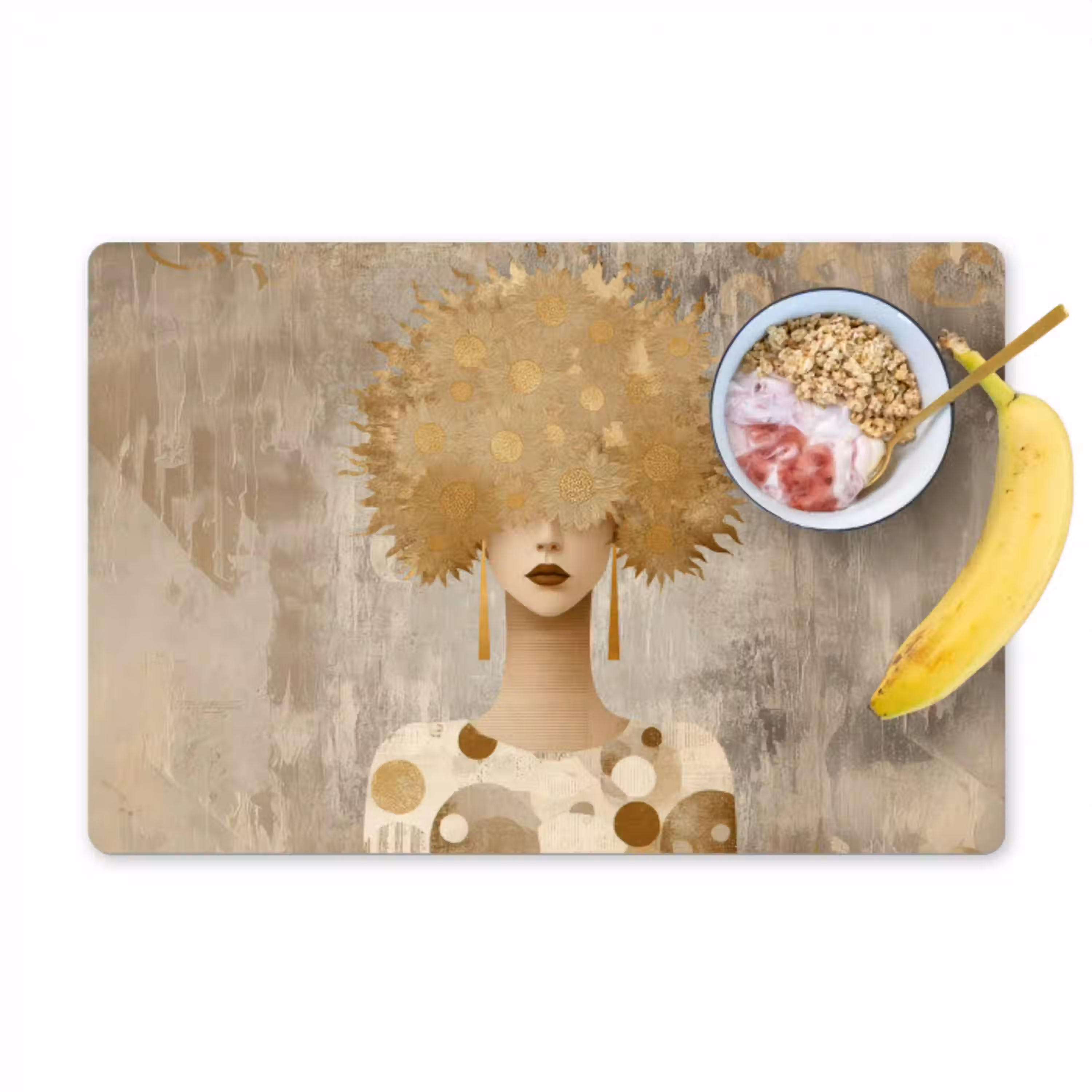 Goud - Portret - Vrouw Placemat vinyl groot -zzzproduct_Kitchenyeah-website