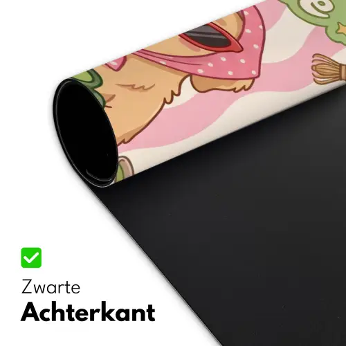 Matcha - Hond - Roze - Groen Muismat XXL klein -sfeer2