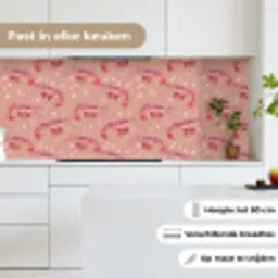 Garnalen - Stippen - Roze keuken achterwand 2 middel 871 -sfeer4_NL