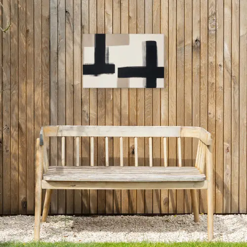 Zwart - Abstract - Japandi Tuinposter op houten frame 2 cm dik klein -sfeer4