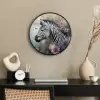 Zebra - Wilde dieren - Vlinder - Bloemen Fotolijst rond zonder passe partout klein -sfeer1