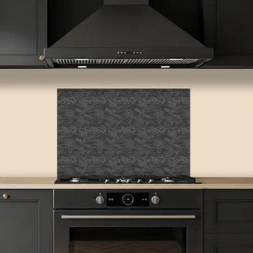 Grijs - Bloesem - Heuvels keuken achterwand spatscherm klein 900 -sfeer1