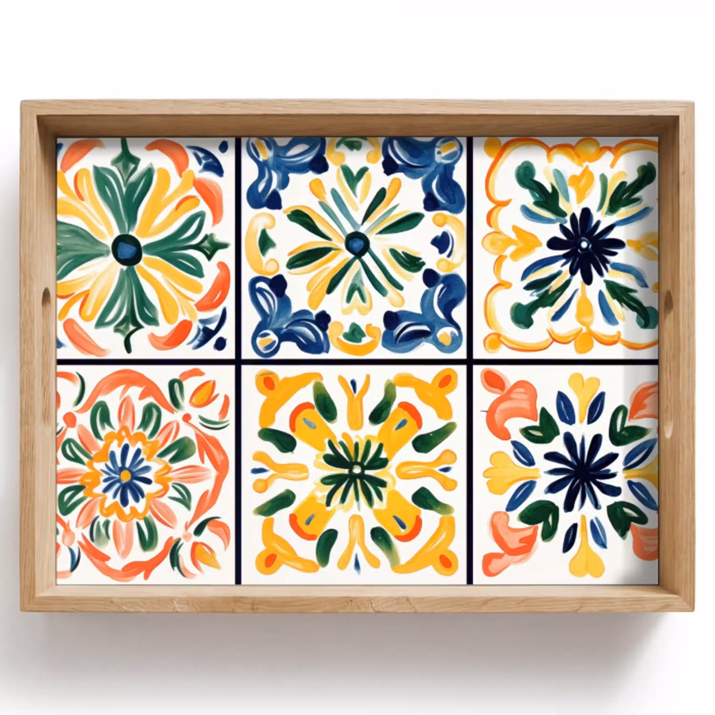 Spaans - Tegels - Keramiek - Bloemen Dienblad Rechthoek middel -z3d_shopping