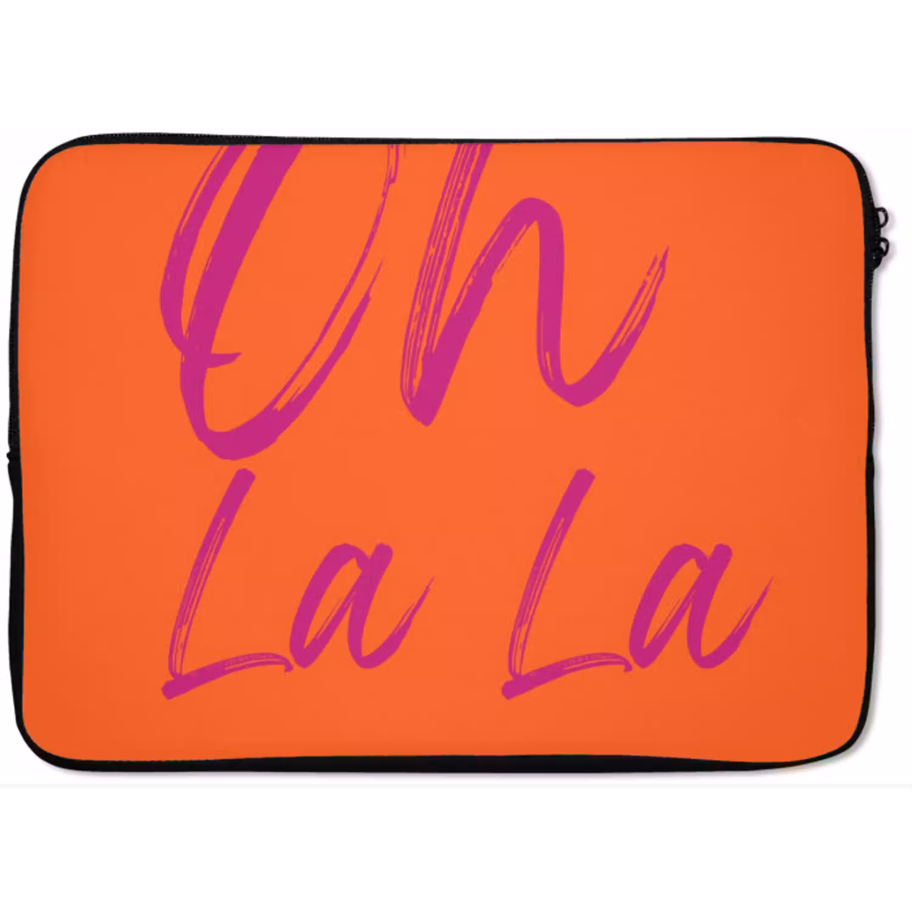 Oh la la - Oranje - Roze - Grafisch laptophoes neopreen klein -zkaufland3dotto