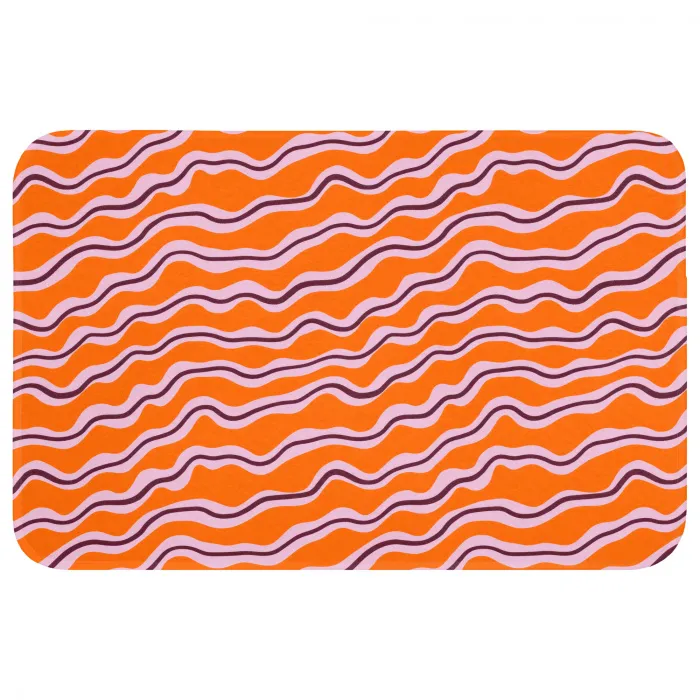 Retro - Golvend - Oranje Badmat klein 997 -3d