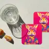 Konijn - Bloemen - Kleurrijk - Kimono onderzetter kurk middel -sfeer4